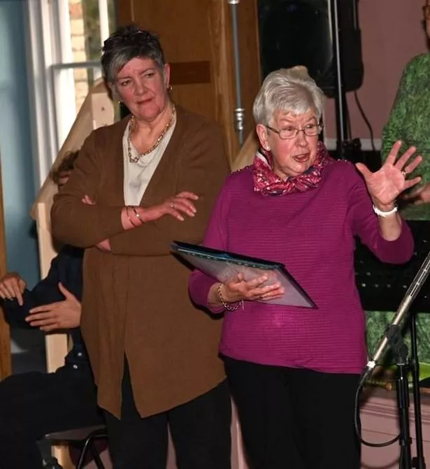 Avril Bridgeman, right, describes New Galloway of old, about to be hidden away for 50 years