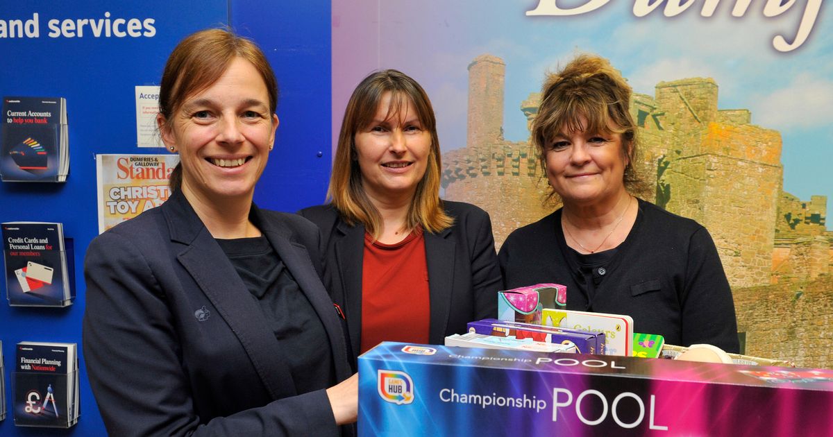 Nationwide staff encouraging customers to support Dumfries and Galloway Standard Toy Appeal