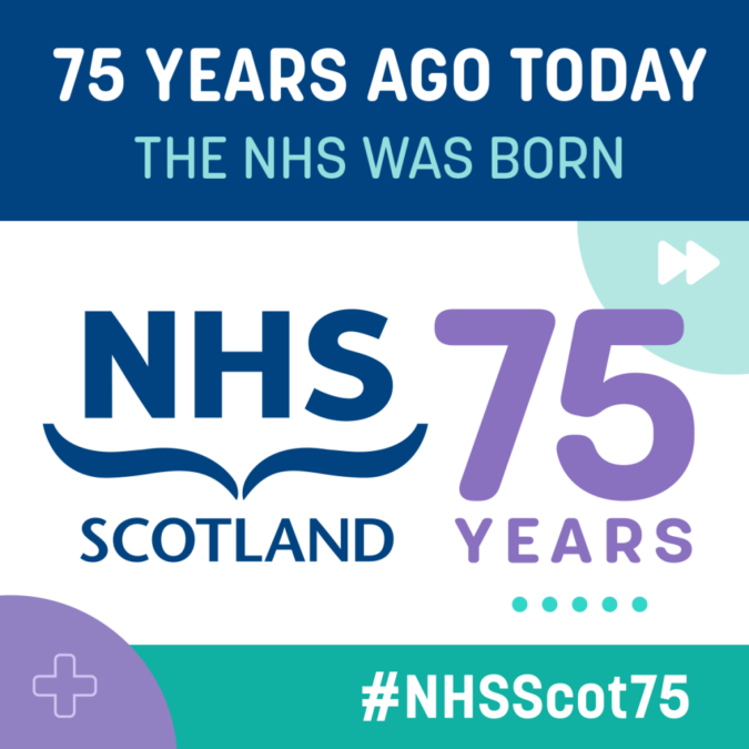 NHS Scotland 75th anniversary banner