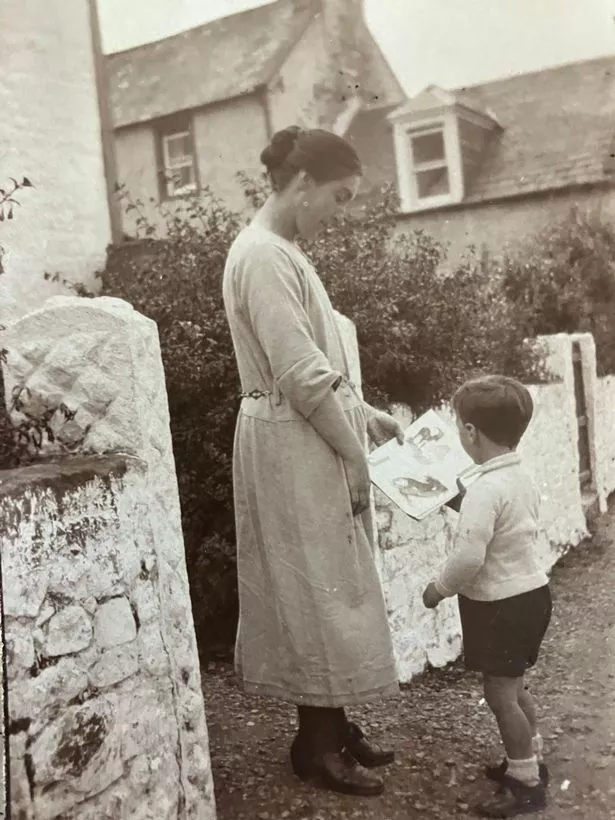 Linda's grannie Mary Truckell and her dad as a wee boy at Carsethorn