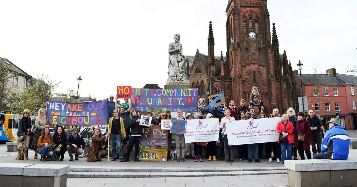 More than 100 people gather in Dumfries for Stop Deportation protest