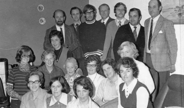 The early members of the Dalgarno Singers in 1975