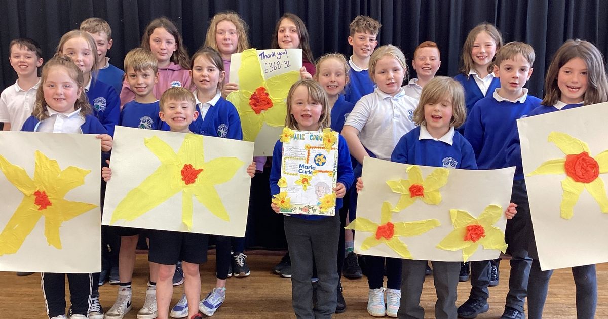 Crossmichael Primary pupils organise successful daffodil tea for Marie Curie