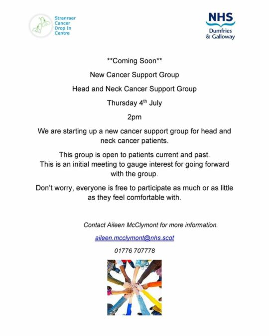 A new cancer support group for head and neck cancer patients is starting at Stra...