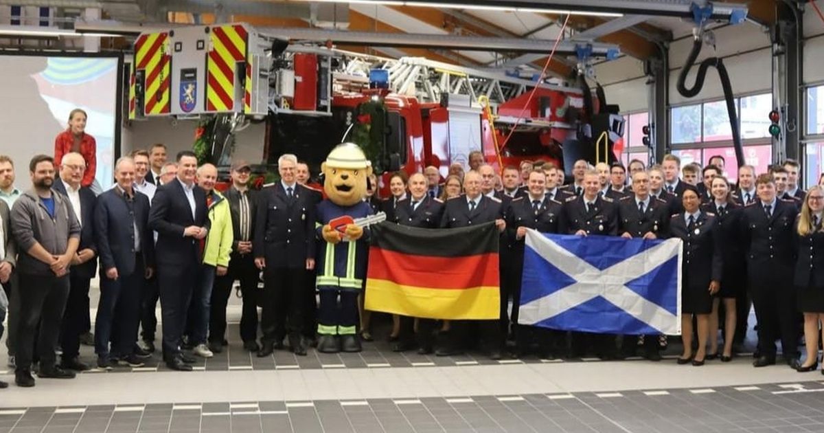Dumfries fire crews receive message of support from German colleagues during Euro 2024