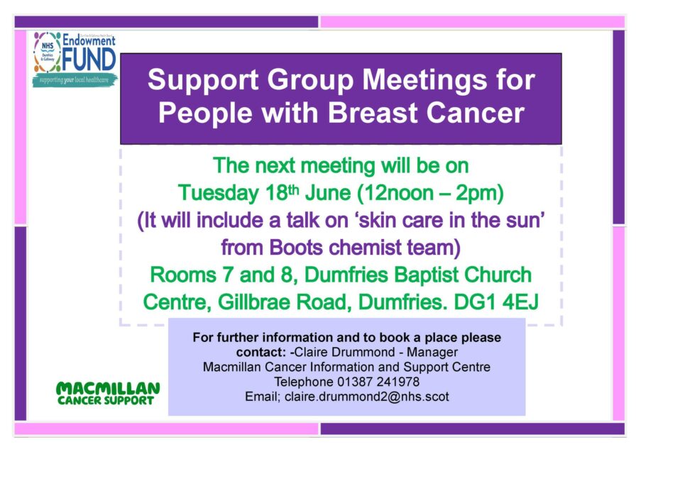 Support Group Meetings for People with Breast Cancer...