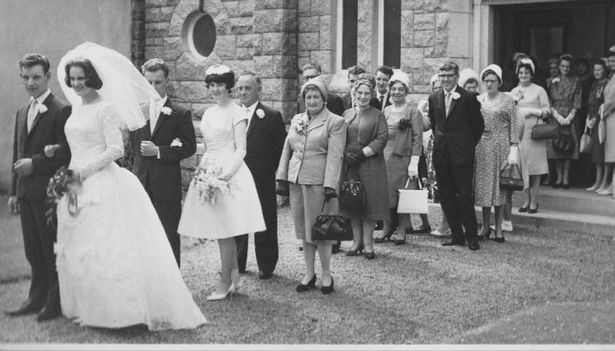 Sam and Gladys getting married in Dalbeattie in 1964