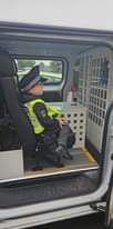 Six-year-old Anthony Green inside a police vehicle